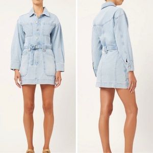 DL1961 Coletta Belted Denim Mini Shirt Dress